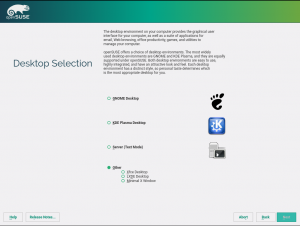 The old desktop selection screen