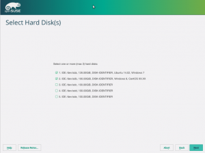 First step of the guided partitioning setup mock-up