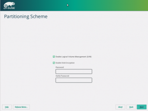 Third step of the guided partitioning setup mock-up