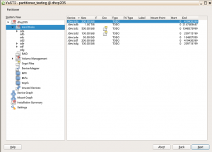 New expert partitioner - hard disks list