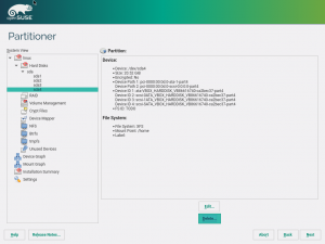 Using the expert partitioner during installation