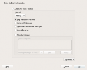 Configuring online updates via YaST