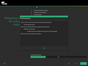 AutoYaST error reporting