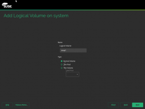 Creating an LVM LV in the reimplemented partitioner
