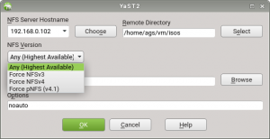 NFS version selection