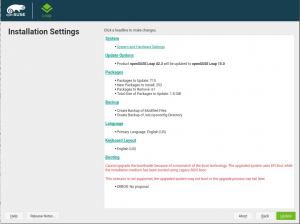Graphical warning about inconsistent boot mode