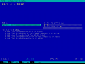 YaST installing SLE-15-SP1 in Japanese