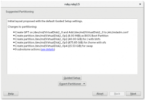 Partitioning proposal on top of a software MD RAID