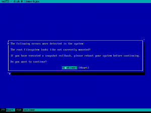 System not rebooted after snapshot rollback