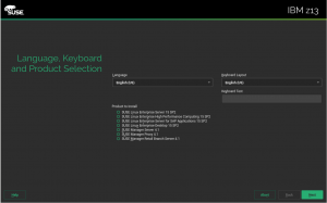 IBM Z Model in the installer