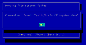 Btrfs old error message