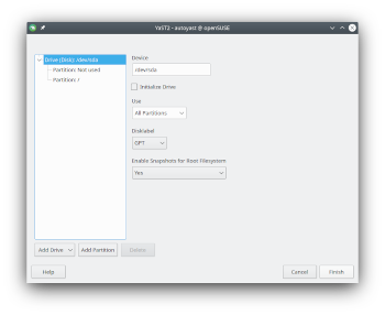 AutoYaST UI: drive section