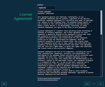 Firstboot with title on top and banner