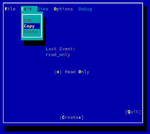 New Menu Widget, NCurses