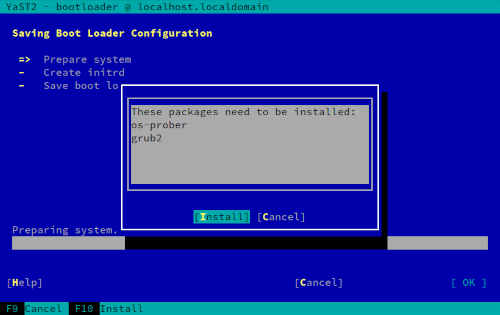 YaST asking for some packages